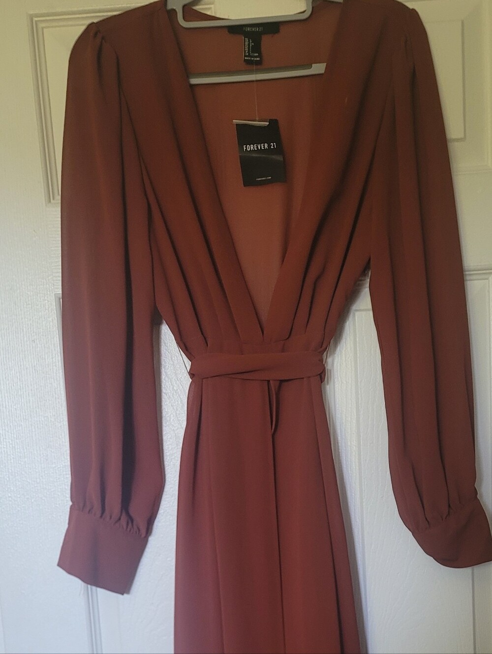 Forever 21 Rust Brown Wrap Maxi Dress